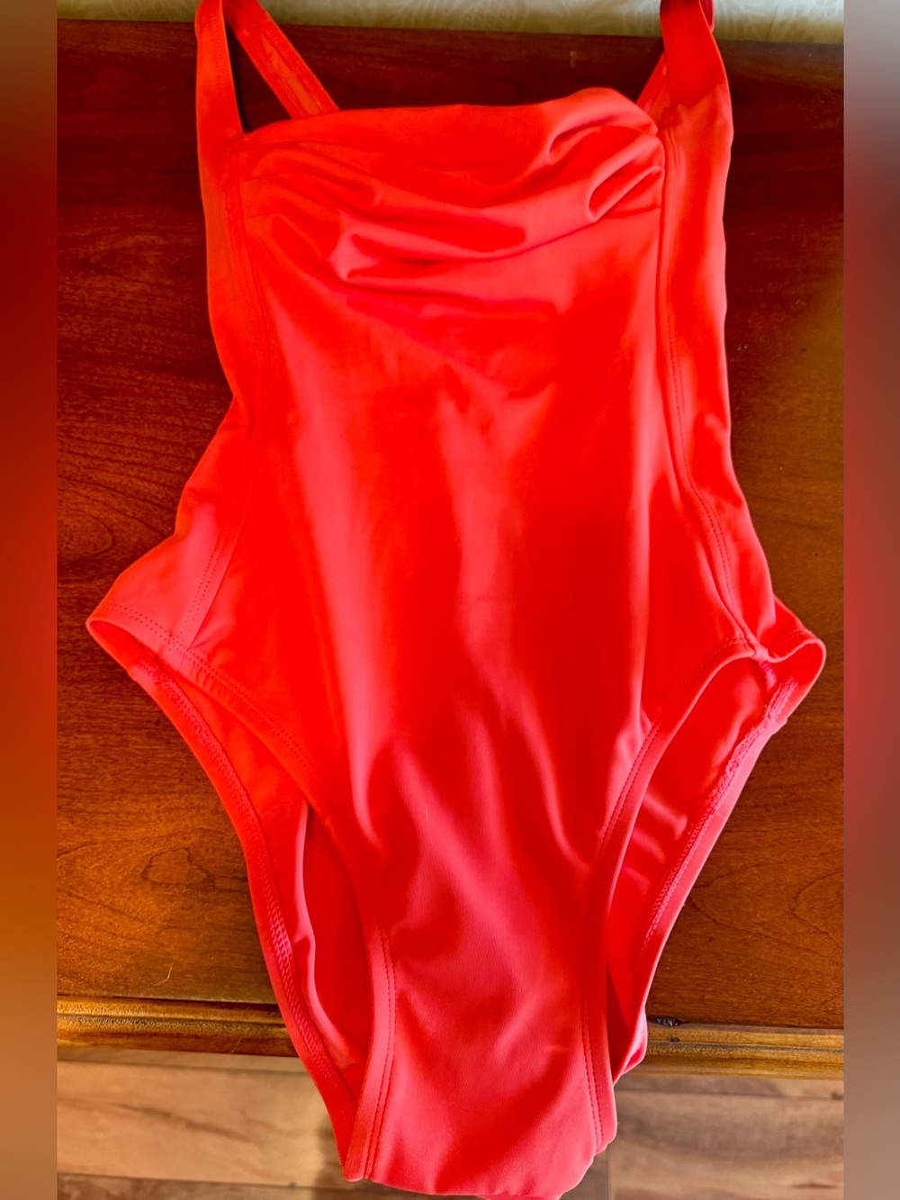 NWT Beach House Coral One Piece Swimsuit Size 8 Ruched Cowl Neck Nordstrom $82